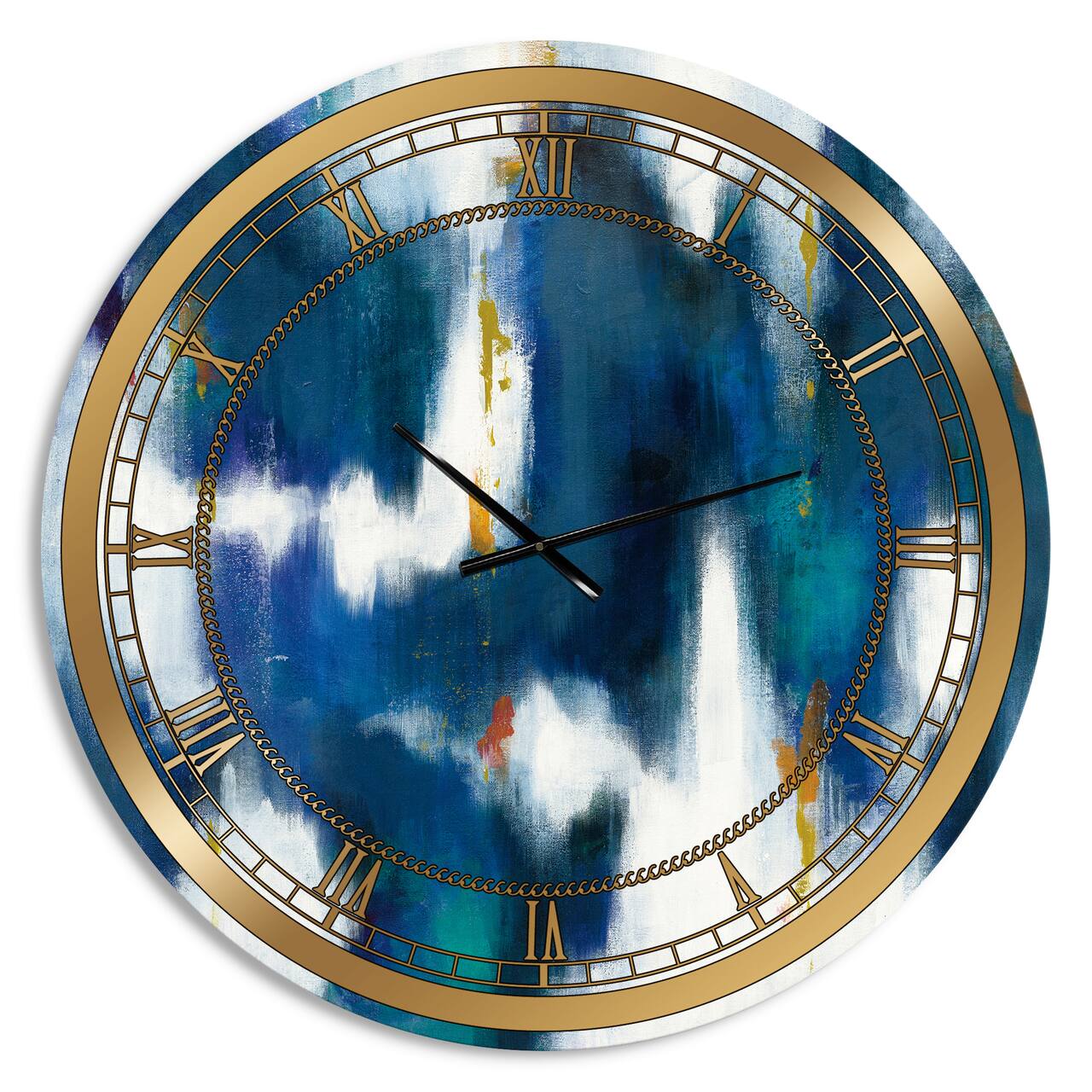 Designart 'Blue Glam Texture Ii Glam Wall Clock